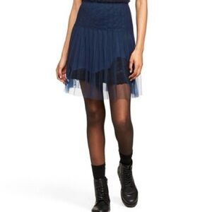 Rodarte Navy Blue Mini Tulle Skirt